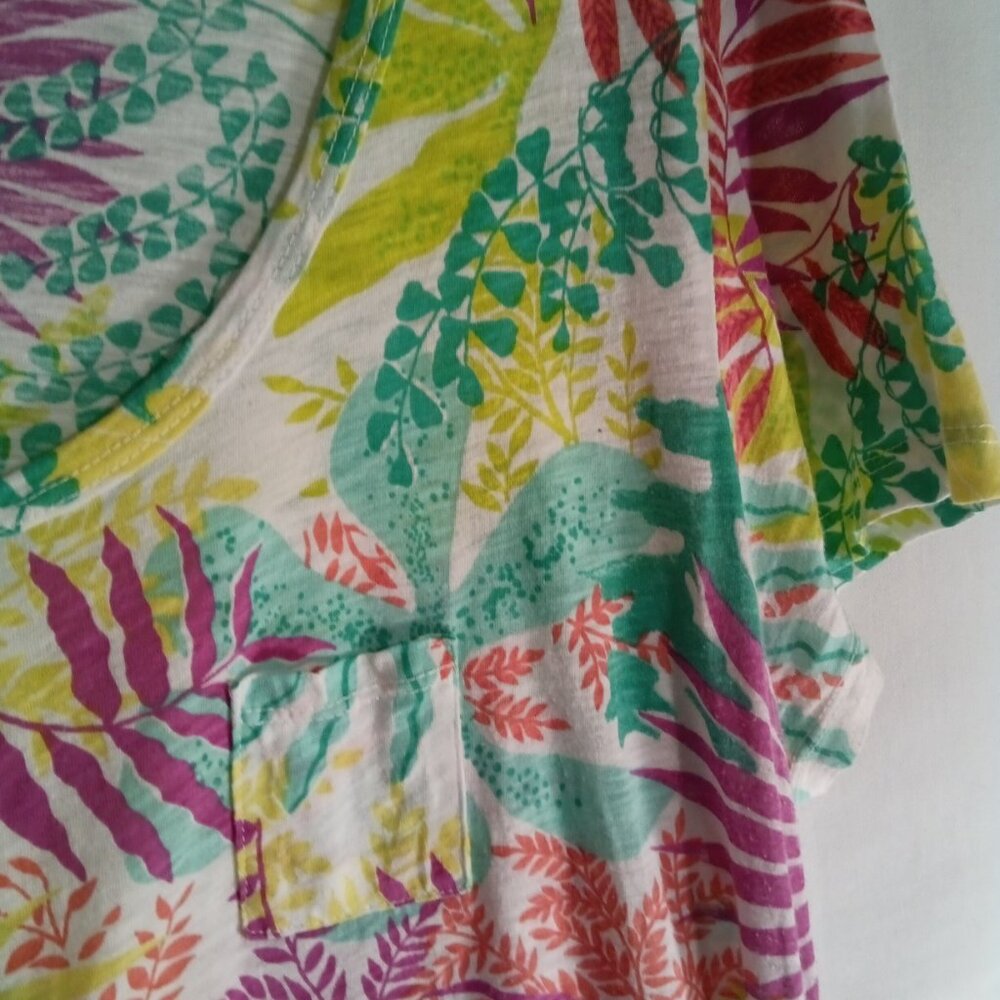 Fresh Produce Top Tropical Tunic Sz XL Bright Multicolor Floral Cotton USA - Picture 5 of 7